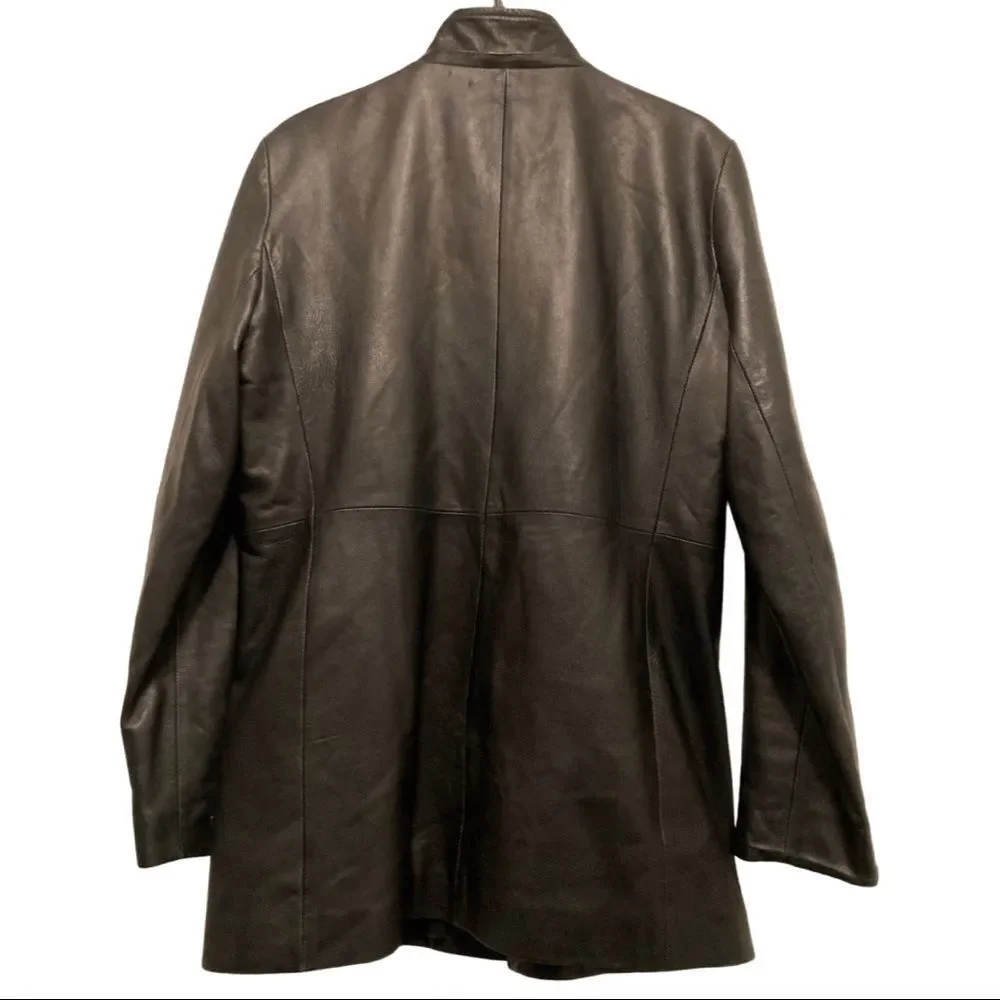 Burberry London Black Leather Bomber with Fur Hood